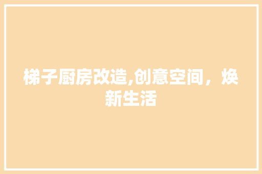 梯子厨房改造,创意空间，焕新生活