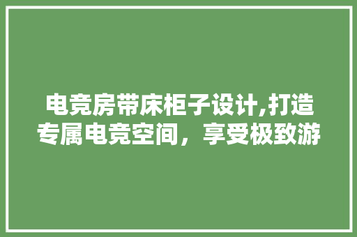 电竞房带床柜子设计,打造专属电竞空间，享受极致游戏体验