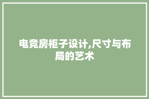 电竞房柜子设计,尺寸与布局的艺术