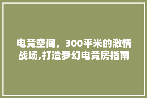 电竞空间，300平米的激情战场,打造梦幻电竞房指南