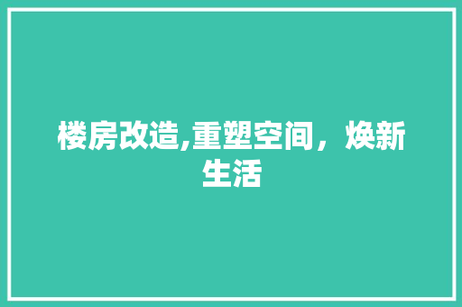楼房改造,重塑空间，焕新生活