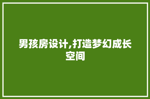 男孩房设计,打造梦幻成长空间