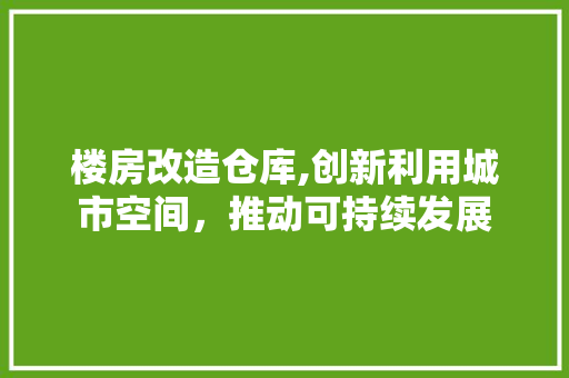 楼房改造仓库,创新利用城市空间，推动可持续发展