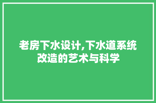 老房下水设计,下水道系统改造的艺术与科学