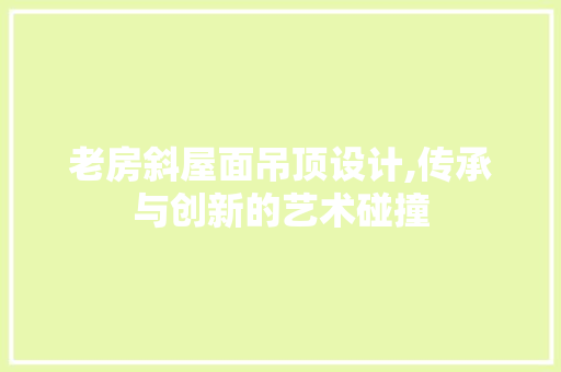 老房斜屋面吊顶设计,传承与创新的艺术碰撞