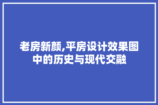 老房新颜,平房设计效果图中的历史与现代交融