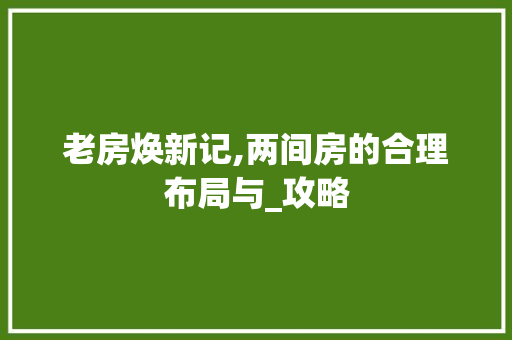 老房焕新记,两间房的合理布局与_攻略