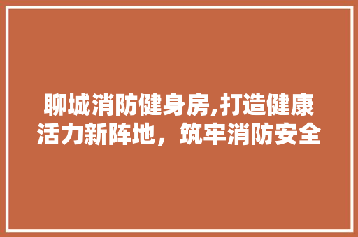 聊城消防健身房,打造健康活力新阵地，筑牢消防安全防线