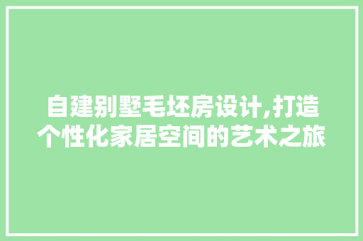 自建别墅毛坯房设计,打造个性化家居空间的艺术之旅