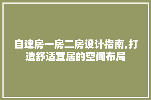 自建房一房二房设计指南,打造舒适宜居的空间布局