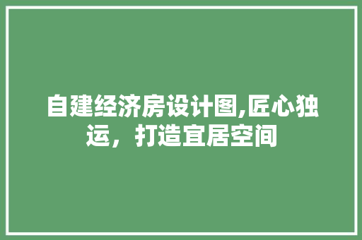 自建经济房设计图,匠心独运，打造宜居空间