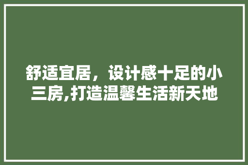 舒适宜居，设计感十足的小三房,打造温馨生活新天地