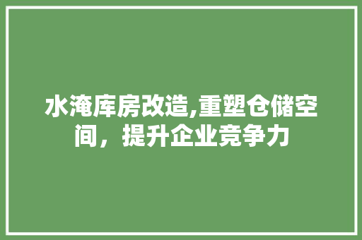 水淹库房改造,重塑仓储空间，提升企业竞争力