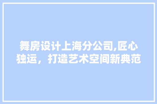 舞房设计上海分公司,匠心独运，打造艺术空间新典范