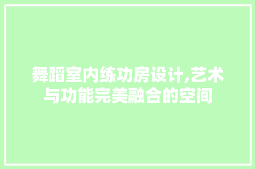 舞蹈室内练功房设计,艺术与功能完美融合的空间