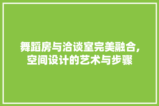 舞蹈房与洽谈室完美融合,空间设计的艺术与步骤