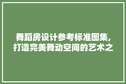 舞蹈房设计参考标准图集,打造完美舞动空间的艺术之路