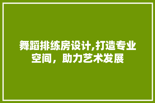 舞蹈排练房设计,打造专业空间，助力艺术发展