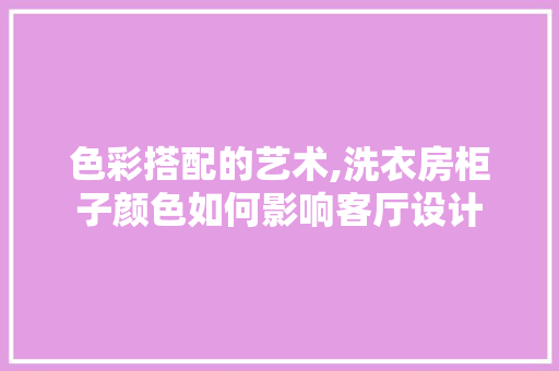 色彩搭配的艺术,洗衣房柜子颜色如何影响客厅设计
