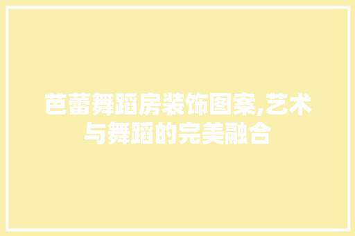 芭蕾舞蹈房装饰图案,艺术与舞蹈的完美融合