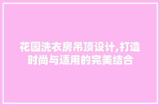 花园洗衣房吊顶设计,打造时尚与适用的完美结合