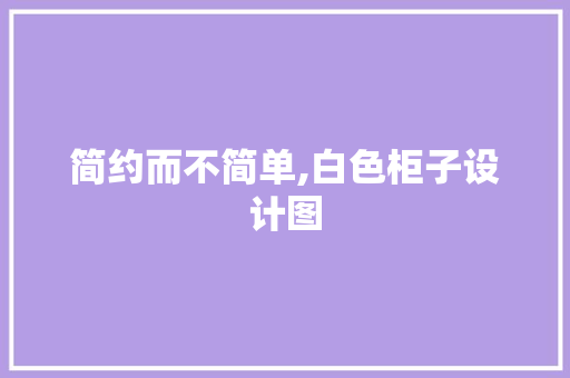 简约而不简单,白色柜子设计图
