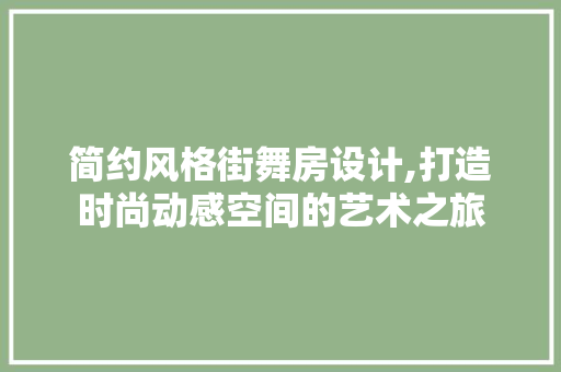 简约风格街舞房设计,打造时尚动感空间的艺术之旅