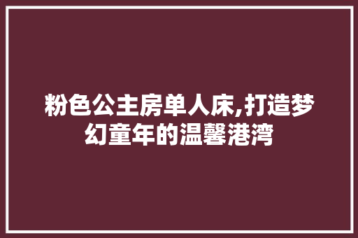 粉色公主房单人床,打造梦幻童年的温馨港湾