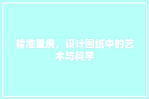 精准量房，设计图纸中的艺术与科学