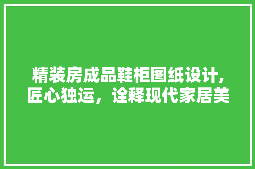 精装房成品鞋柜图纸设计,匠心独运，诠释现代家居美学