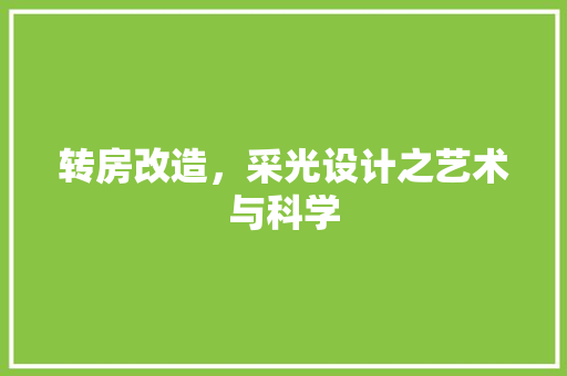 转房改造，采光设计之艺术与科学