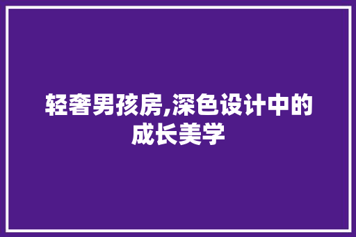 轻奢男孩房,深色设计中的成长美学