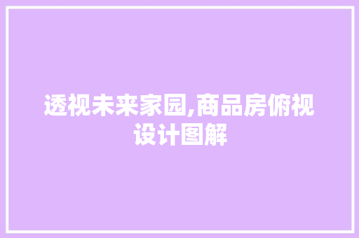 透视未来家园,商品房俯视设计图解