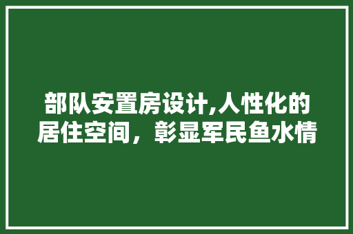 部队安置房设计,人性化的居住空间，彰显军民鱼水情深