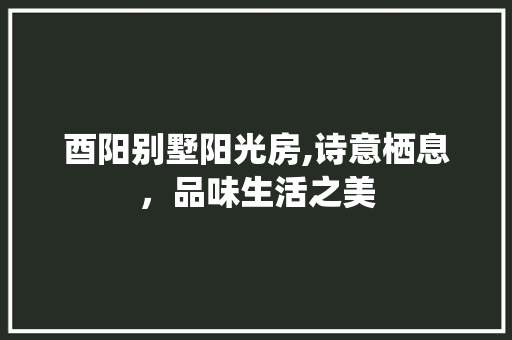 酉阳别墅阳光房,诗意栖息，品味生活之美