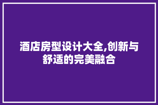 酒店房型设计大全,创新与舒适的完美融合