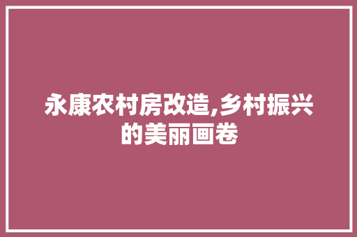 永康农村房改造,乡村振兴的美丽画卷