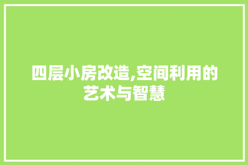 四层小房改造,空间利用的艺术与智慧
