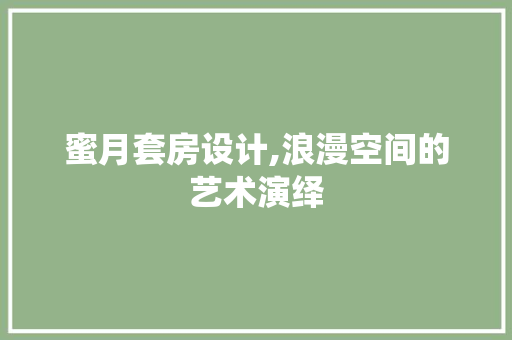 蜜月套房设计,浪漫空间的艺术演绎