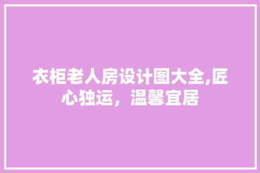 衣柜老人房设计图大全,匠心独运，温馨宜居