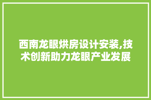 西南龙眼烘房设计安装,技术创新助力龙眼产业发展