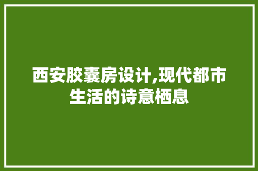 西安胶囊房设计,现代都市生活的诗意栖息