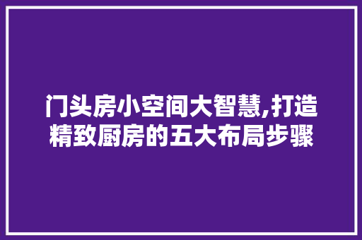 门头房小空间大智慧,打造精致厨房的五大布局步骤