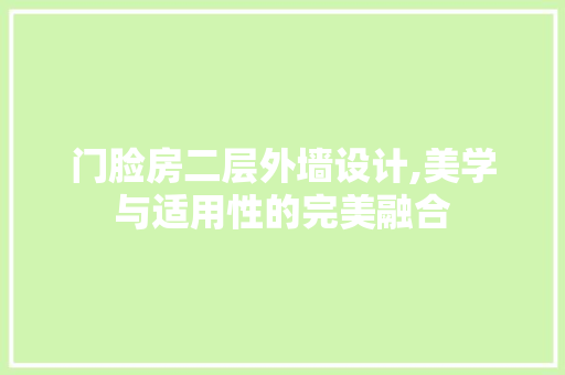 门脸房二层外墙设计,美学与适用性的完美融合