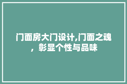 门面房大门设计,门面之魂，彰显个性与品味