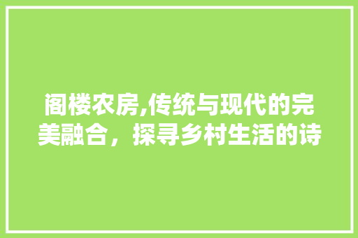 阁楼农房,传统与现代的完美融合，探寻乡村生活的诗意与宁静