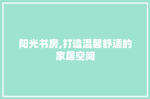 阳光书房,打造温馨舒适的家居空间