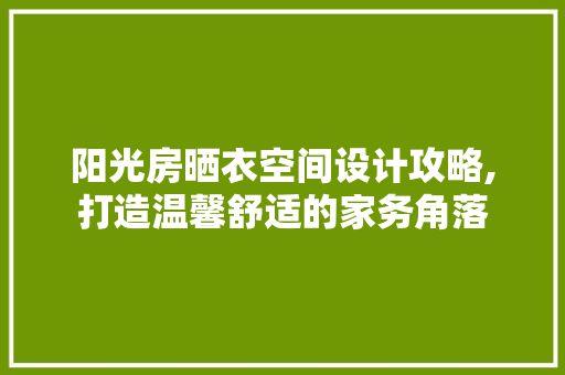 阳光房晒衣空间设计攻略,打造温馨舒适的家务角落
