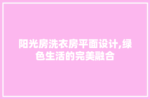 阳光房洗衣房平面设计,绿色生活的完美融合