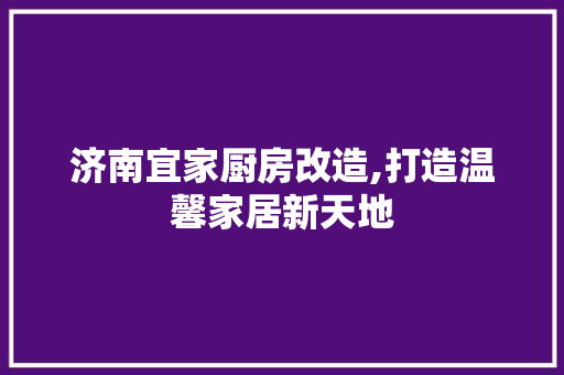 济南宜家厨房改造,打造温馨家居新天地